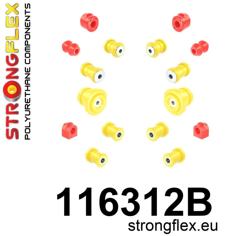 STRONGFLEX|116312B: Polyurethan Buchsensatz fur Vorder und Hinterachse Mercedes W123 76-86