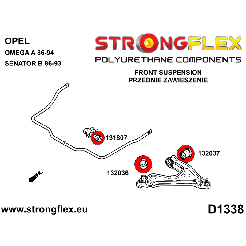 STRONGFLEX|136262A: Kompletny zestaw zawieszenia SPORT Katalog diagram schemat:D1338