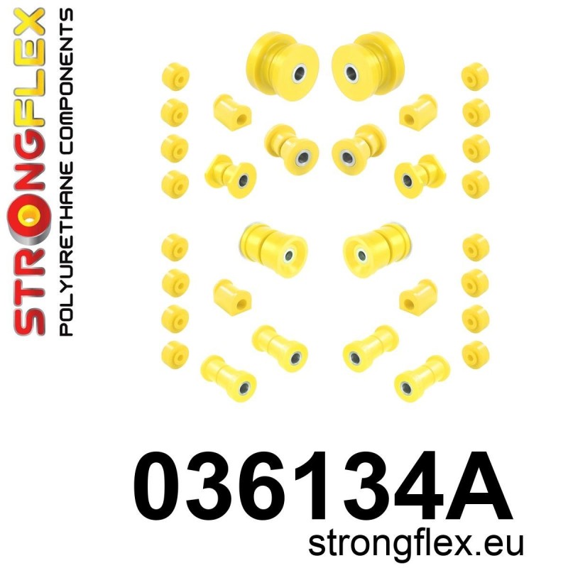 STRONGFLEX|036134A: Full suspension polyurethane bush kit SPORT BMW Seria 6 I 76-89 E24 75-82 E3/E9 68-77 Series 5 72-81 E12