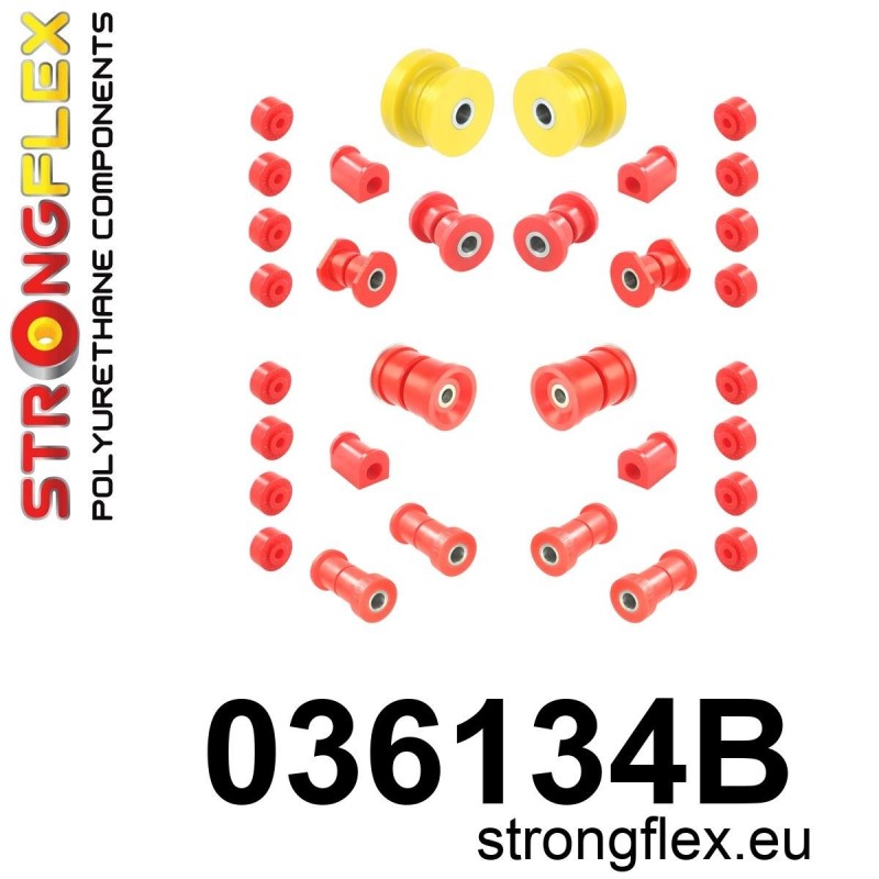 STRONGFLEX|036134B: Full suspension polyurethane bush kit BMW Seria 6 I 76-89 E24 75-82 E3/E9 68-77 Series 5 72-81 E12