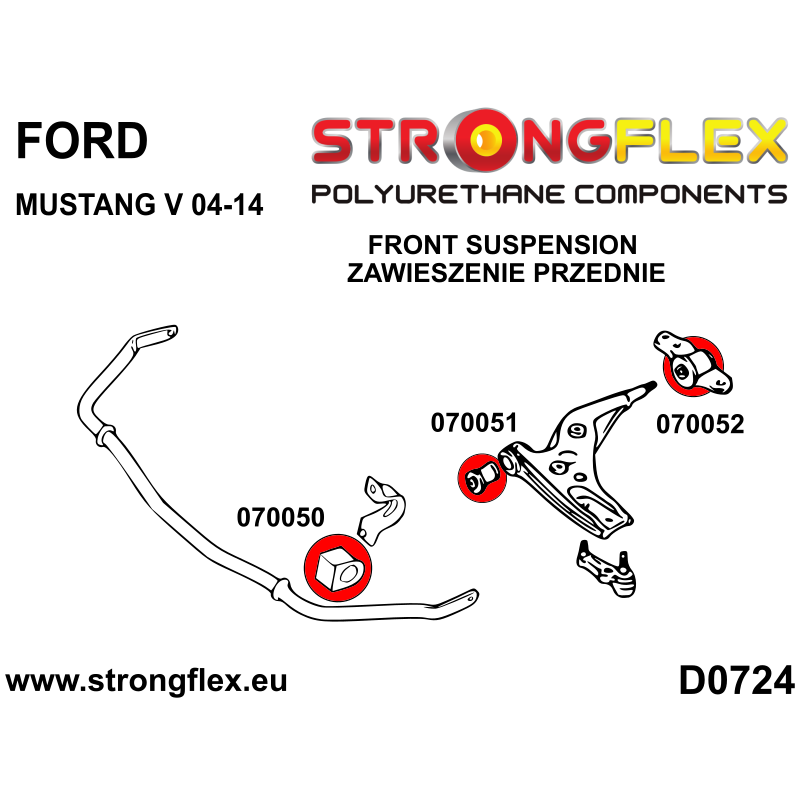 STRONGFLEX|076176A: Front suspension bush kit SPORT Katalog diagram scheme:D0724