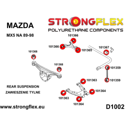 STRONGFLEX|101369A: Rear differential mounting bush SPORT Mazda MX-5/Miata Roadster I 89-98 NA II 99-05 NB 2