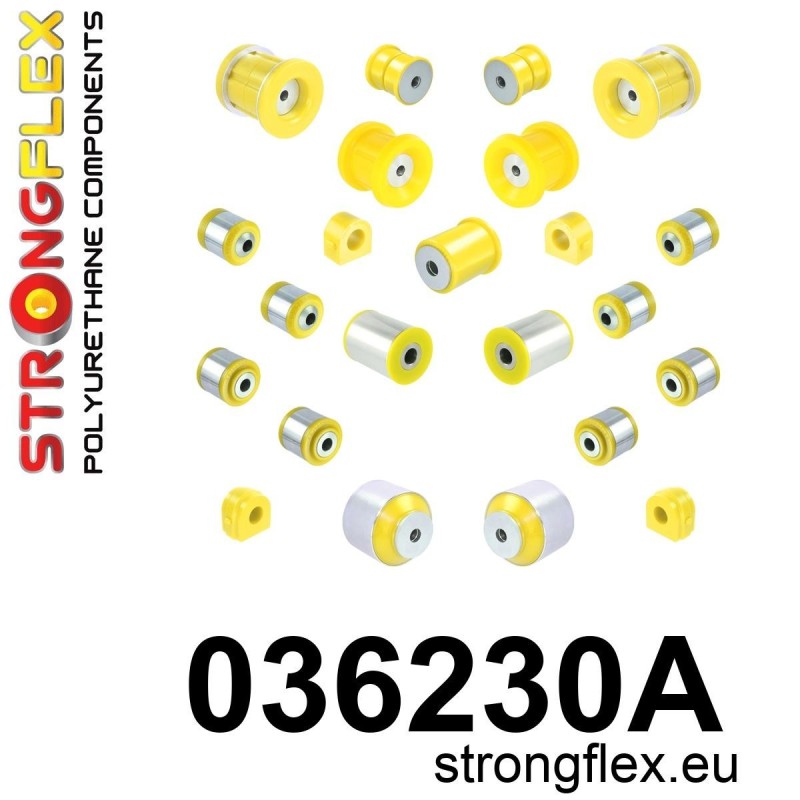 STRONGFLEX|036230A: Kit completo de casquillos de suspensión SPORT BMW Seria 1 I 04-13 E81/E82 E87 E88 M1 Coupe 3 V E90 E91