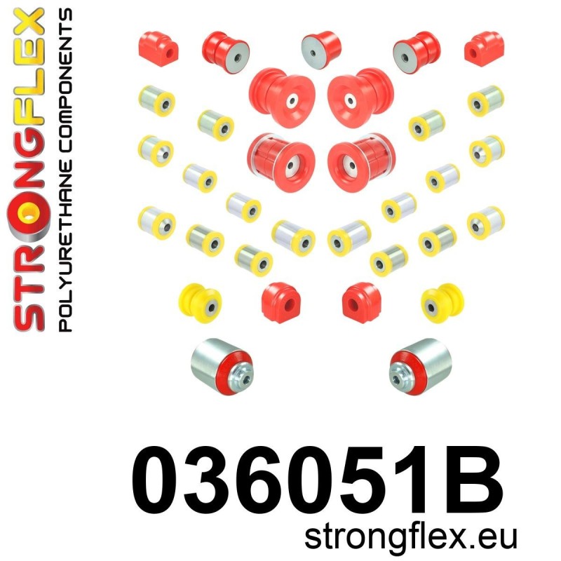 STRONGFLEX|036051B: Kit completo de casquillos de suspensión BMW Seria 1 II 11-19 F20/F21 RWD 3 VI 13-20 F30 F31 F34 F80 2 I