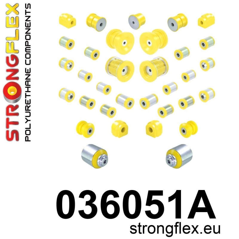 STRONGFLEX|036051A: Full suspension bush kit SPORT BMW Series 1 II 11-19 F20/F21 RWD 3 VI 13-20 F30 F31 F34 F80 2 I 13-21 F22