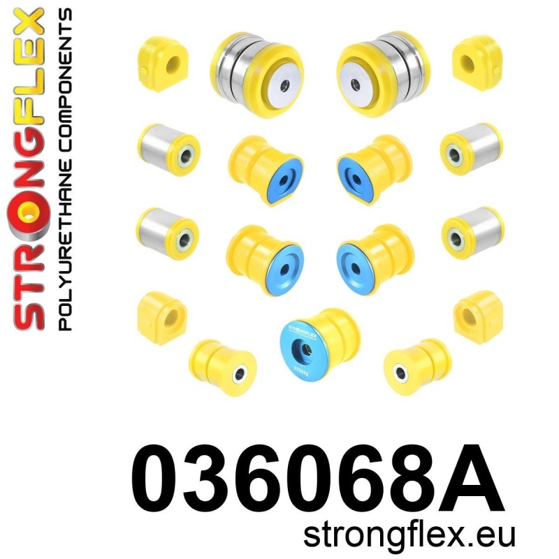 STRONGFLEX|036068A: Kit completo de casquillos de suspensión SPORT BMW Seria 3 VI 13-20 F30/F31 F34 F80 M3 2 I 13-21 F22 F23