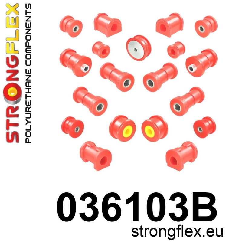 STRONGFLEX|036103B: Polyurethan Buchsensatz fUr Vorder und Hinterachse BMW Serie 3 II 82-91 E30