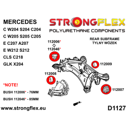 STRONGFLEX|112007B: Tuleja tylnego wózka – tylna Mercedes GLK 08-15 X204 Klasa C W204 07-14 RWD 4MATIC E W212 2