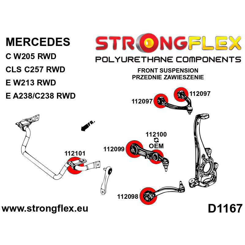 STRONGFLEX|116314A: Full suspension bush kit SPORT Katalog diagram scheme:D1167