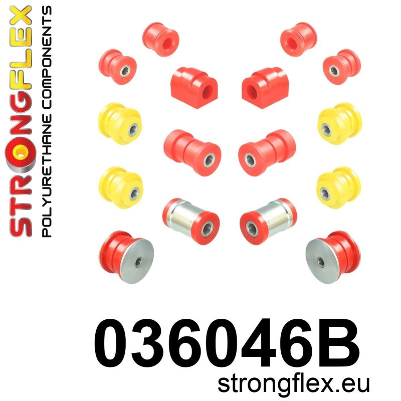 STRONGFLEX|036046B: Polyurethan Buchsensatz Hinterachse BMW Serie 3 III 90-99 E36 92-99 M3 Cabrio Coupe Sedan Touring