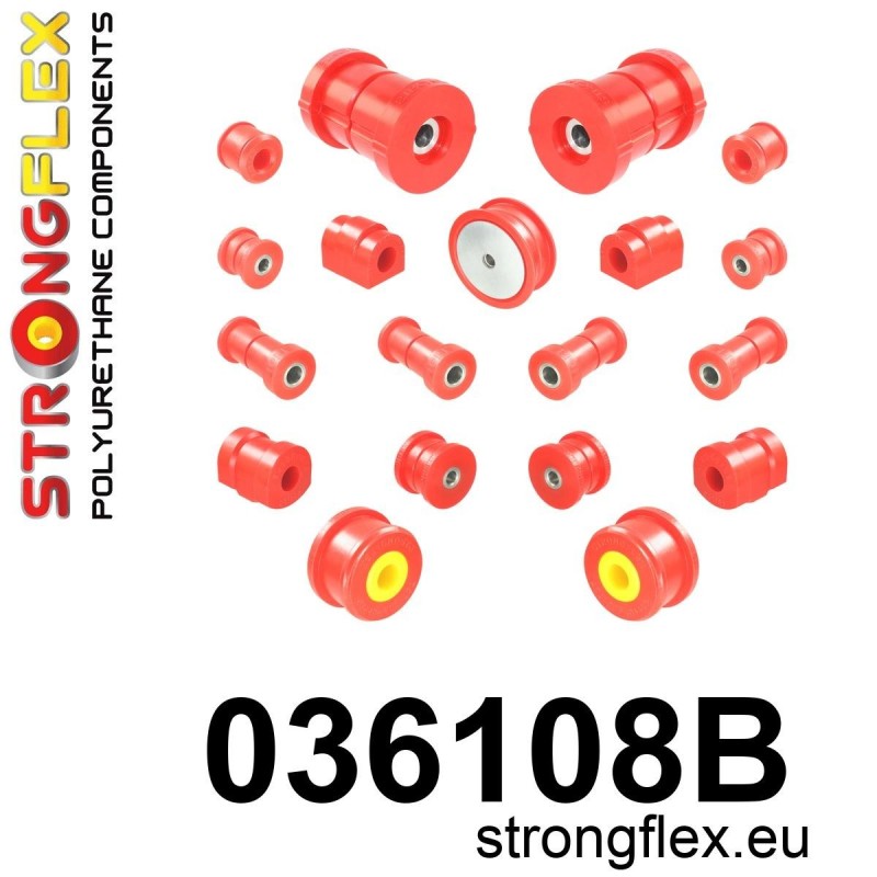 STRONGFLEX|036108B: Full suspension bush kit BMW Series 3 III 90-99 E36 93-00 Compact