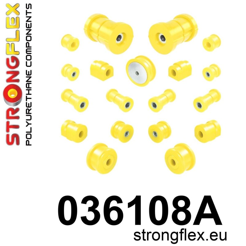 STRONGFLEX|036108A: Full suspension bush kit SPORT BMW Series 3 III 90-99 E36 93-00 Compact