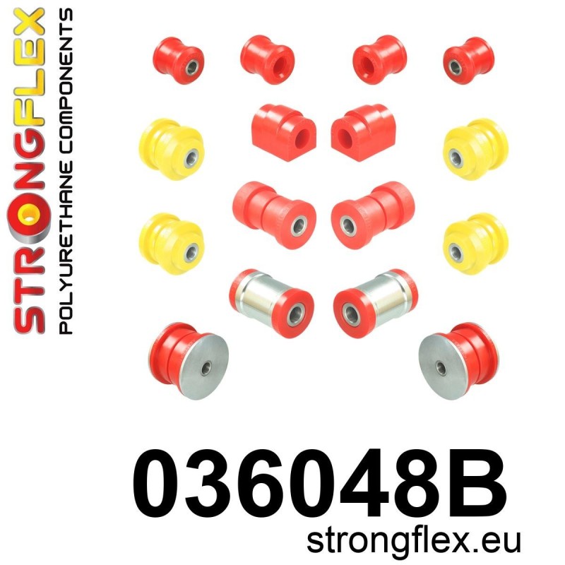 STRONGFLEX|036048B: Polyurethan Buchsensatz Hinterachse BMW Serie 3 IV 98-07 E46 RWD XI/XD Compact Z4 I 02-08 E85 E86 II 09-16