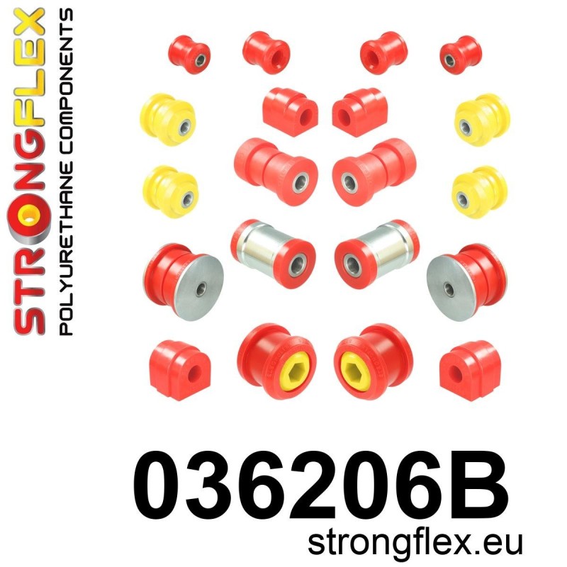 STRONGFLEX|036206B: Front and rear suspension bush kit BMW Series 3 IV 98-07 E46 RWD XI/XD Compact Z4 I 02-08 E85 E86