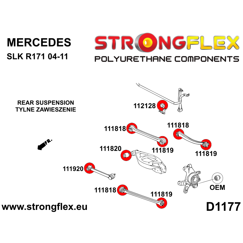 STRONGFLEX|116315A: Rear suspension bush kit SPORT Katalog diagram scheme:D1177