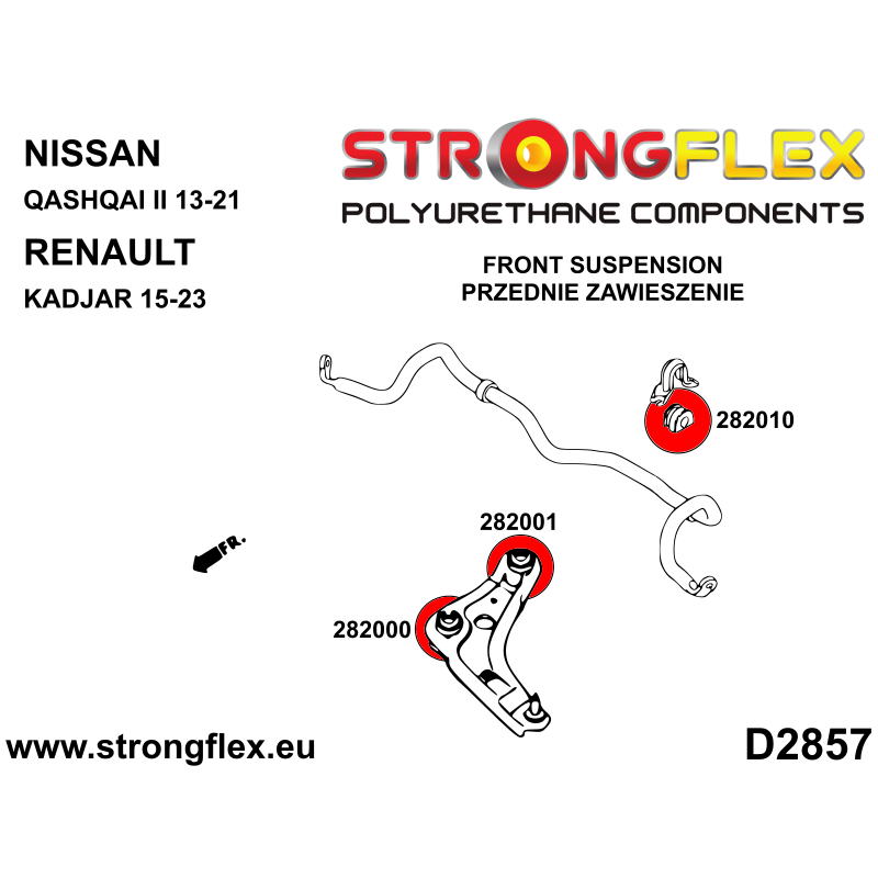 STRONGFLEX|286240A: Front suspension bush kit SPORT Katalog diagram scheme:D2857