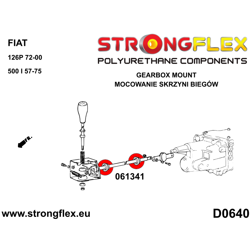 STRONGFLEX|061341B: Shift lever stabilizer bush Katalog diagram scheme:D0640