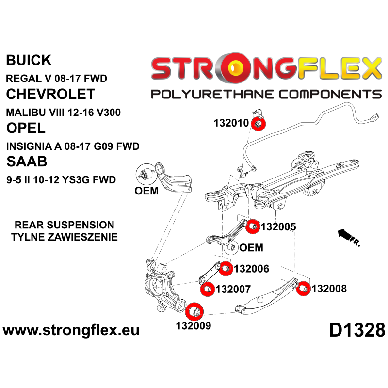 STRONGFLEX|132006A: Rear track rod inner bush SPORT Fiat Croma II 05-10 Opel/Vauxhall Vectra Cavalier C 02-08 Signum 03-08