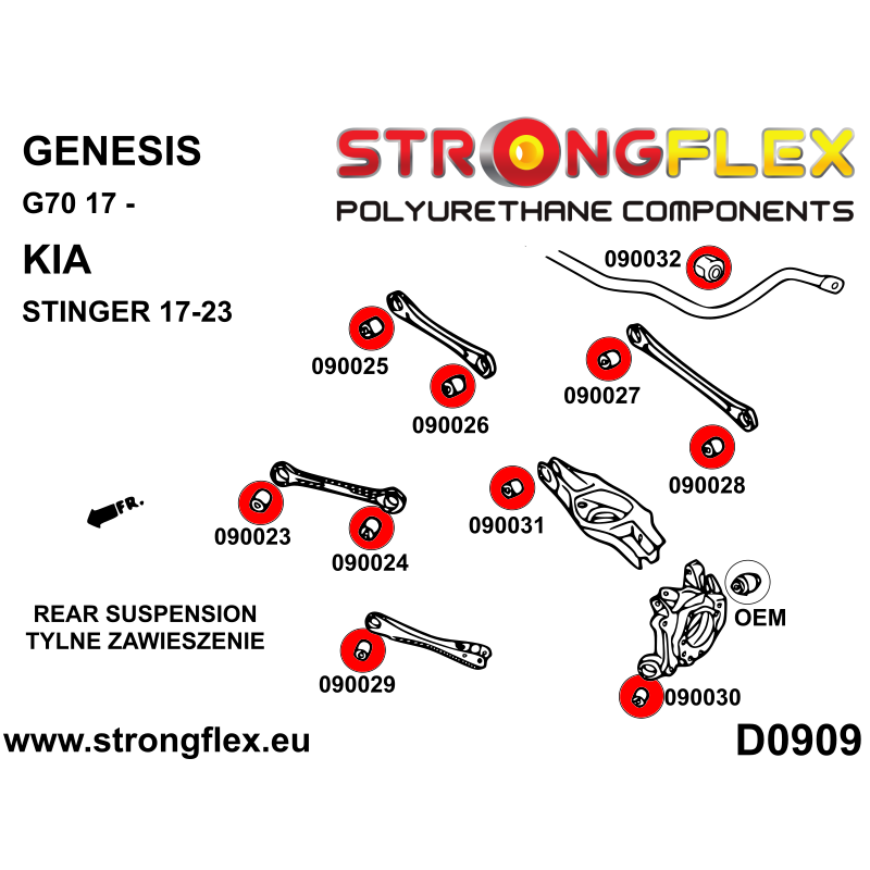STRONGFLEX|090023A: Rear upper front wishbone bush – inner SPORT Katalog diagram scheme:D0909