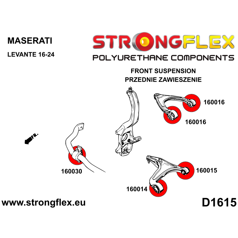 STRONGFLEX|160015A: Casquillo trasero del brazo inferior delantero SPORT Maserati Levante 16-24