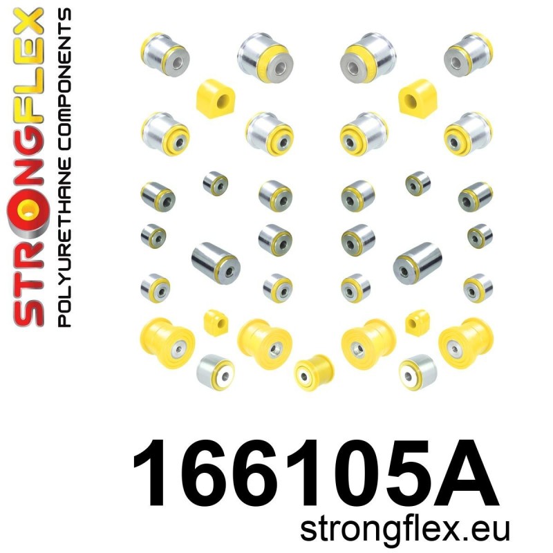 STRONGFLEX|166105A: Full suspension bush kit SPORT Maserati Ghibli III 13-24 Quattroporte VI