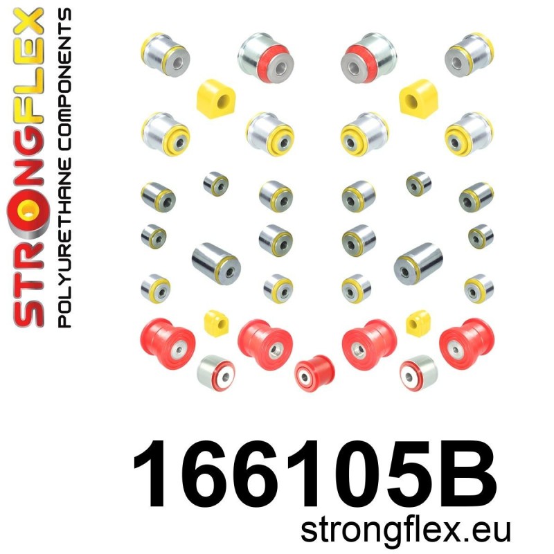 STRONGFLEX|166105B: Full suspension bush kit Maserati Ghibli III 13-24 Quattroporte VI
