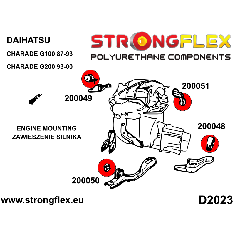 STRONGFLEX|200051A: Engine mount bushing - rear SPORT Katalog diagram scheme:D2023