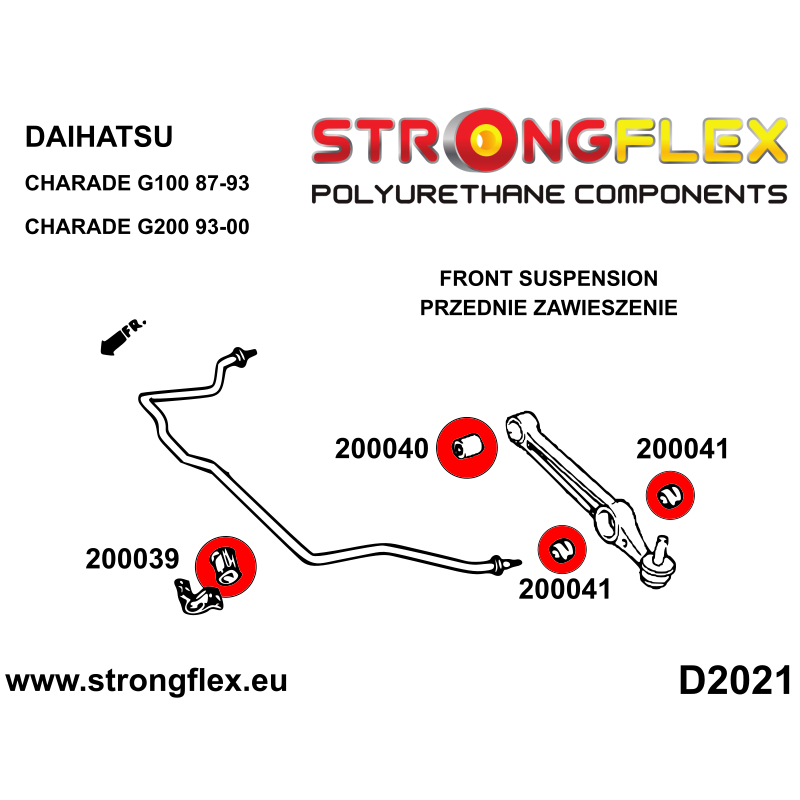STRONGFLEX|206177B: Front suspension bush kit Katalog diagram scheme:D2021