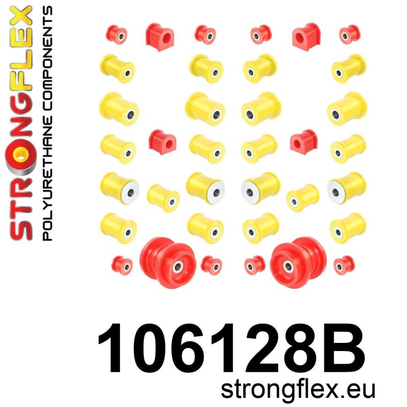 STRONGFLEX|106128B: Kompletter Polyurethan Buchsensatz Mazda MX-5/Miata Roadster I 89-98 NA