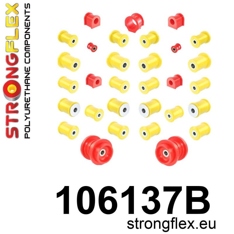 STRONGFLEX|106137B: Kit completo de casquillos de suspensión de poliuretano Mazda MX-5/Miata Roadster II 99-05 NB