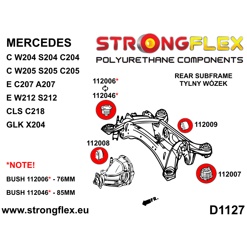 STRONGFLEX|116317A: Full suspension bush kit SPORT Katalog diagram scheme:D1127