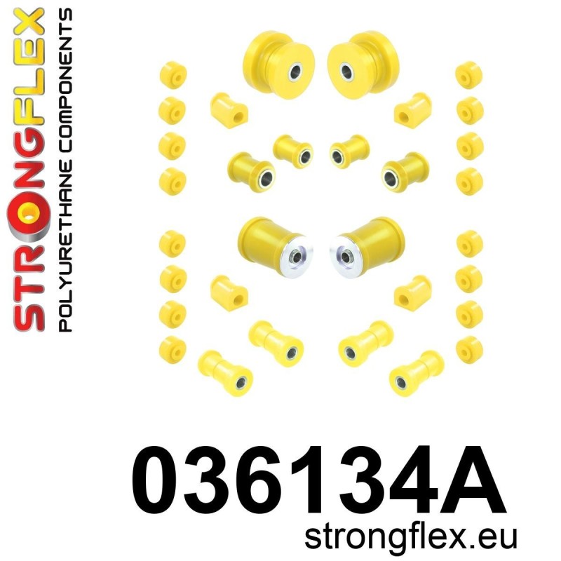STRONGFLEX|036134A: Full suspension polyurethane bush kit SPORT BMW Seria 6 I 76-89 E24 75-82 E3/E9 68-77 Series 5 72-81 E12