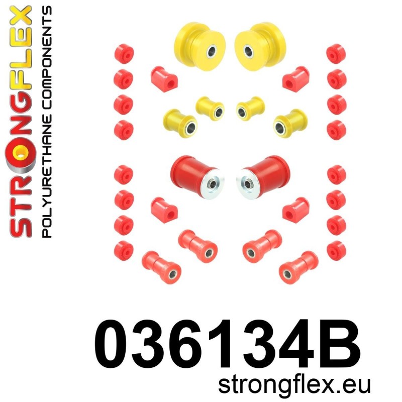 STRONGFLEX|036134B: Full suspension polyurethane bush kit BMW Seria 6 I 76-89 E24 75-82 E3/E9 68-77 Series 5 72-81 E12