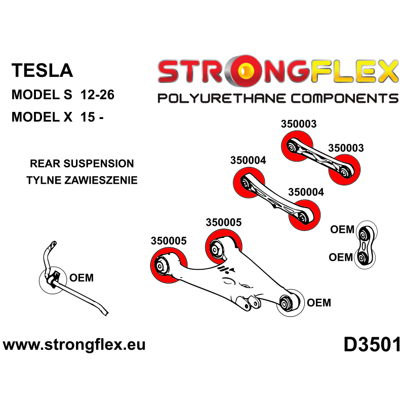 STRONGFLEX|356002A: Polyurethan Buchsensatz Hinterachse SPORT Catalog Diagramm Schema:D3501