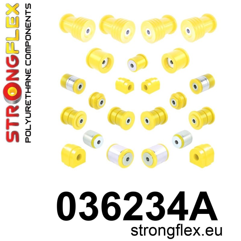 STRONGFLEX|036234A: Polyurethan Buchsensatz für Vorder-und Hinterachse E39 Touring SPORT BMW Serie 5 IV 95-03 E39 Touring