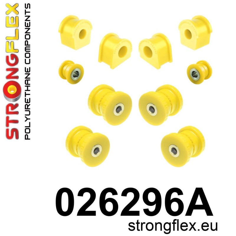 STRONGFLEX|026296A: Polyurethan Buchsensatz Hinterachse SPORT Audi 80/90 S2 RS2 UR-Quattro/Sport Quattro 80-91