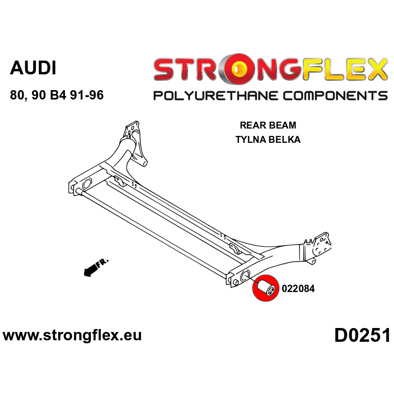 STRONGFLEX|026301A: Front suspension and ream beam bush kit SPORT Katalog diagram scheme:D0251