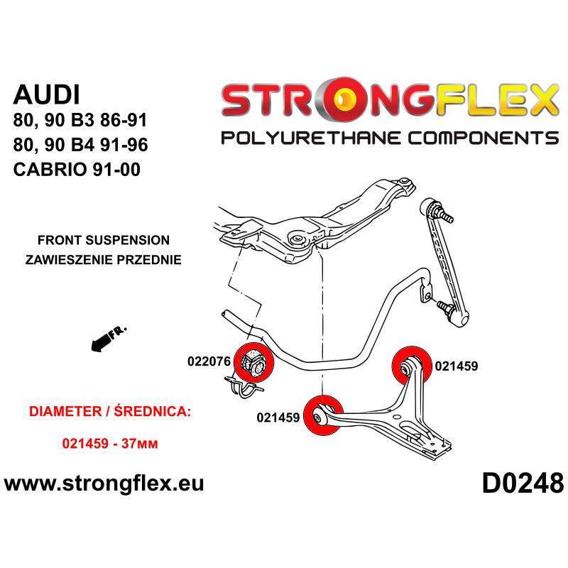 STRONGFLEX|026302B: Vorderachsbuchsen und hinteren Träger Satz Catalog Diagramm Schema:D0248