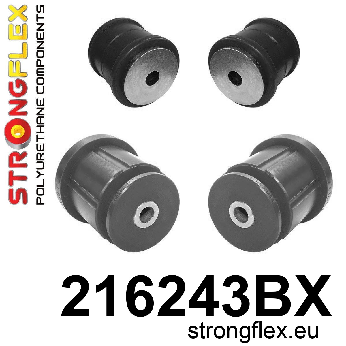 216243B: Rear subframe bush kit polyurethane Toyota | STRONGFLEX